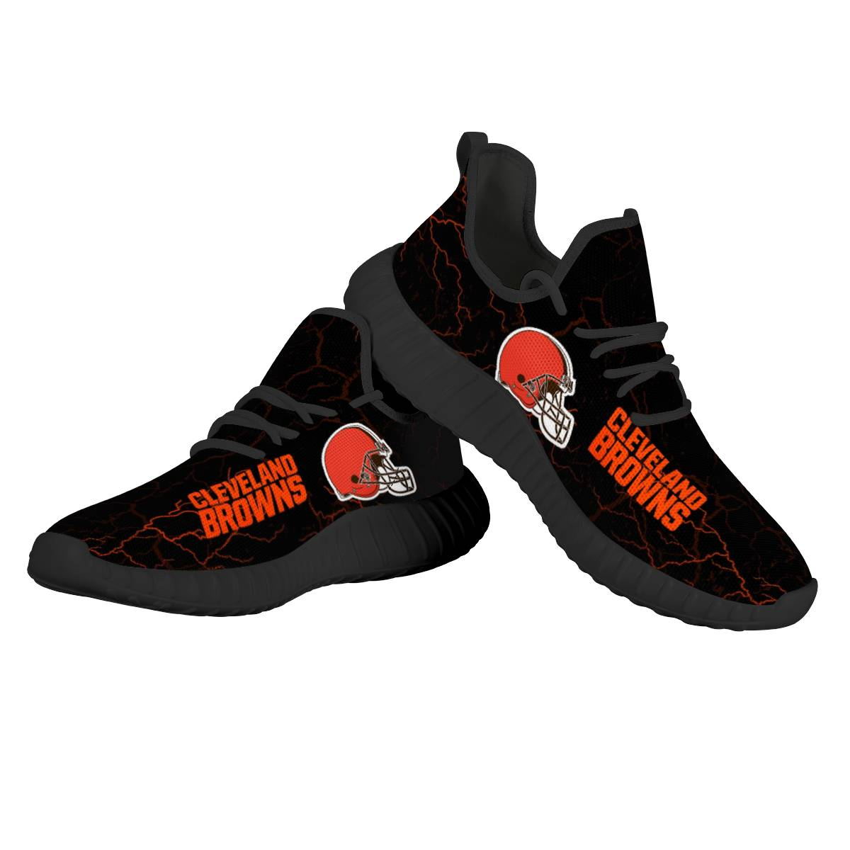 Men's NFL Cleveland Browns Mesh Knit Sneakers/Shoes 004
